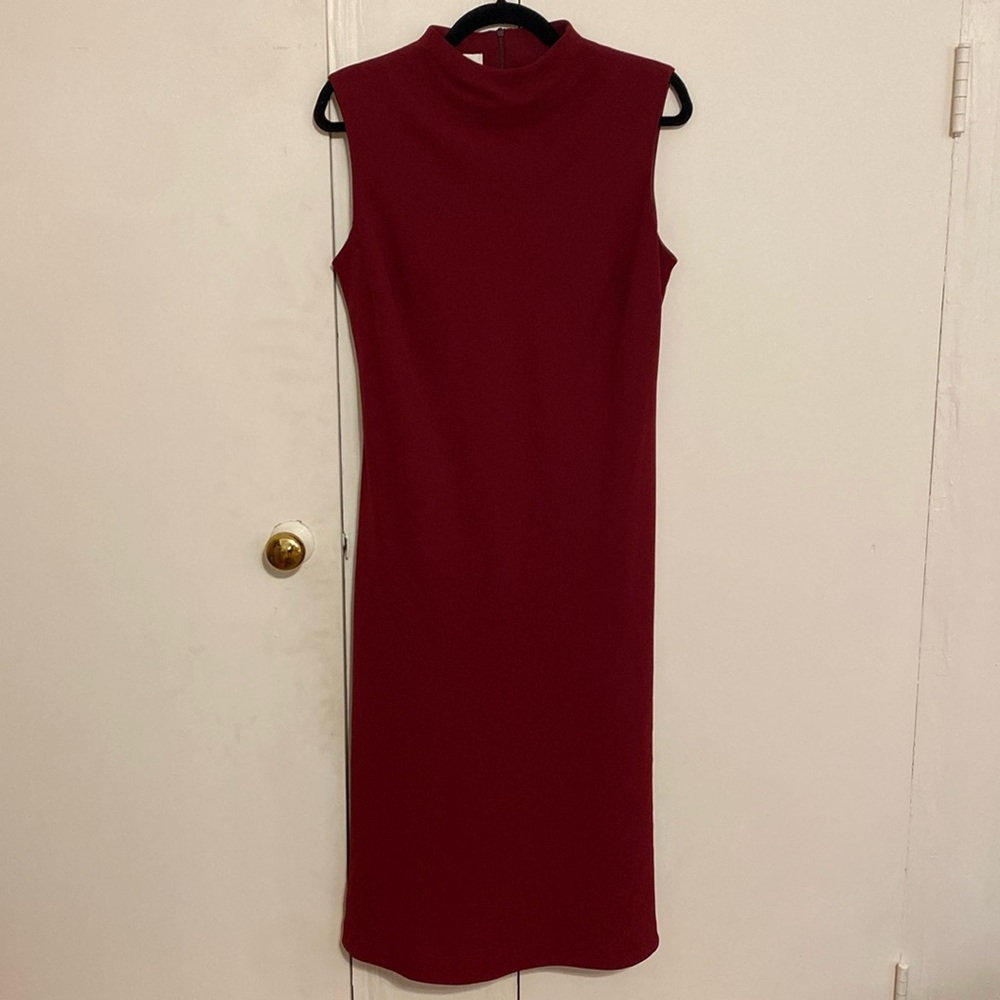VINTAGE Evan-Picone Dark Red Elegant  Evening Midi Dress Size 12
